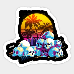 skull retro80s Sticker